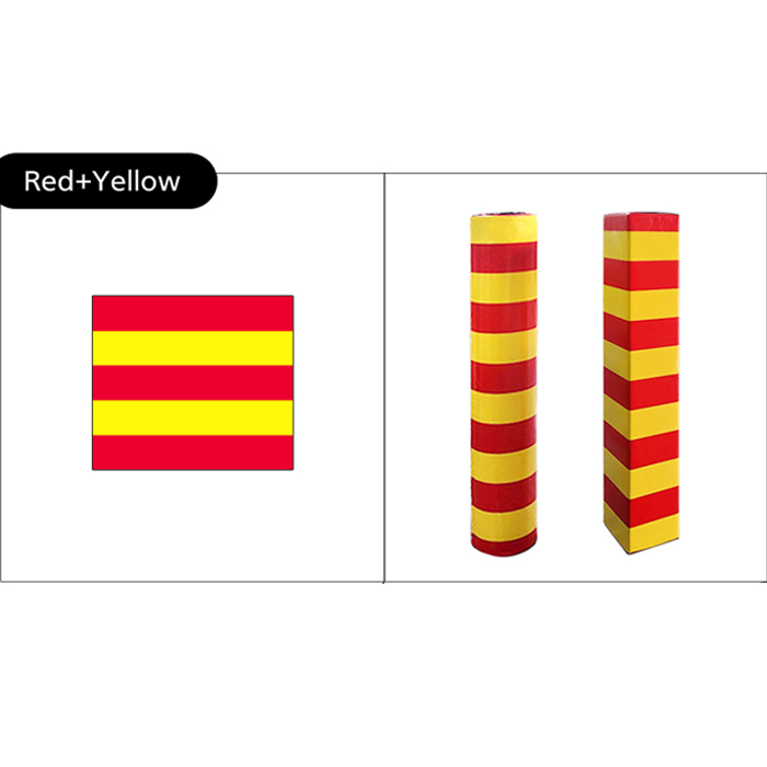 경고무늬 안전무늬 포스트 기둥보호대 (빨+노)